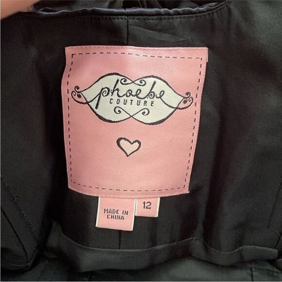 PhoebeElegant Black Strapless Dress with Floral Details, US12 - Picture 8 of 10